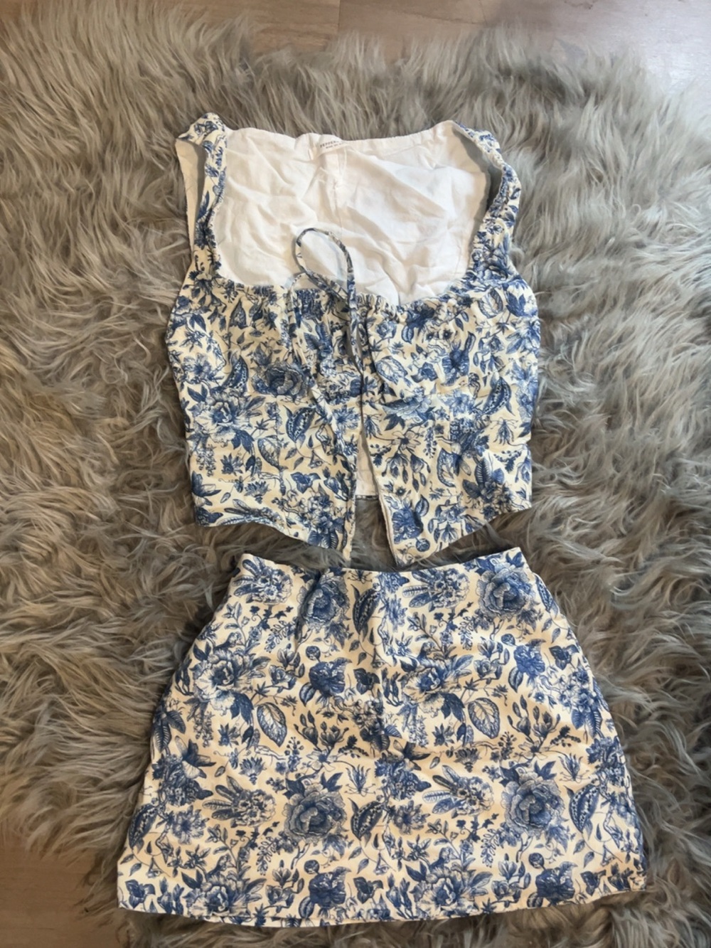 Peppermayo Blue and Cream Floral Set